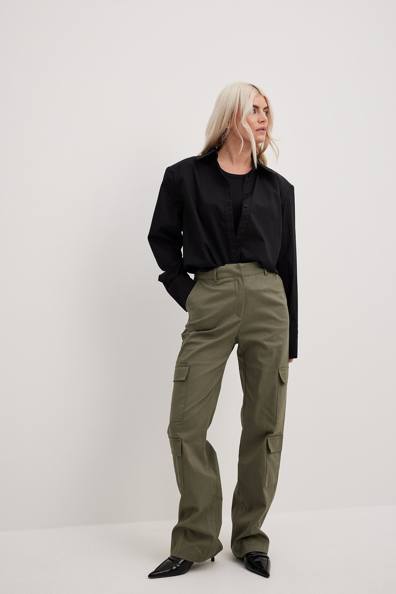 Gran Sasso women's cargo trousers in silk Green | Caposerio.com