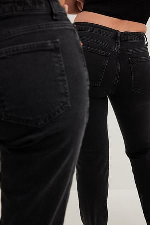 Grey Slim-fit jeans med mellanhög midja