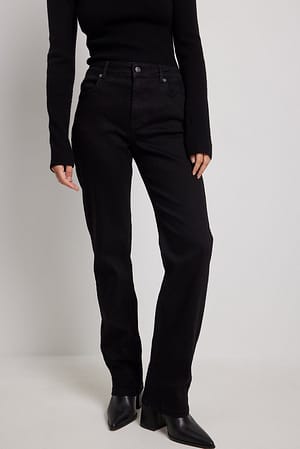 Black Rechte jeans met middelhoge taille