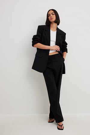 Black Taillierte Anzughose mit mittelhoher Taille