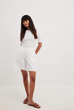 Midi Linen Look Shorts Outfit