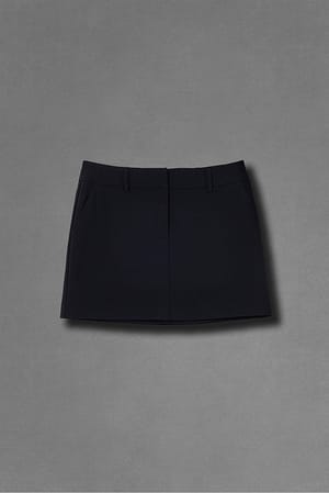 Black Mini Belt Loop Detail Skirt