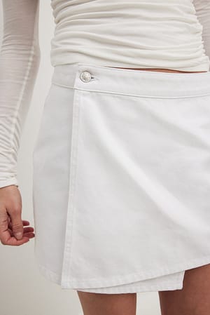 White Mini Denim Skirt
