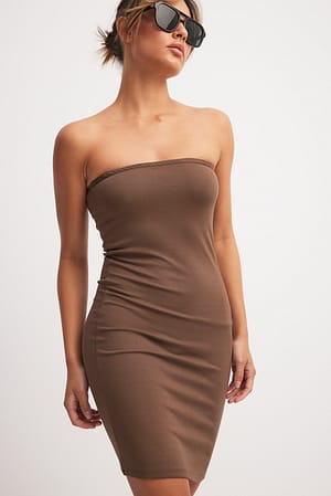 Brown Sukienka mini tuba
