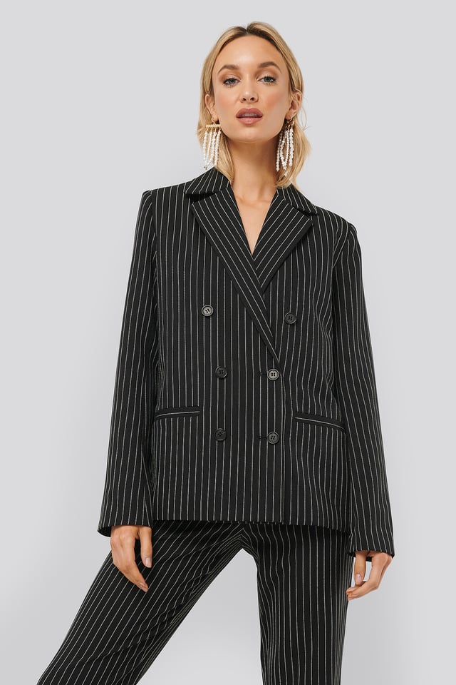Pinstriped Blazer Black/Stripe