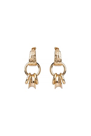 Gold Multi Ring Earrings