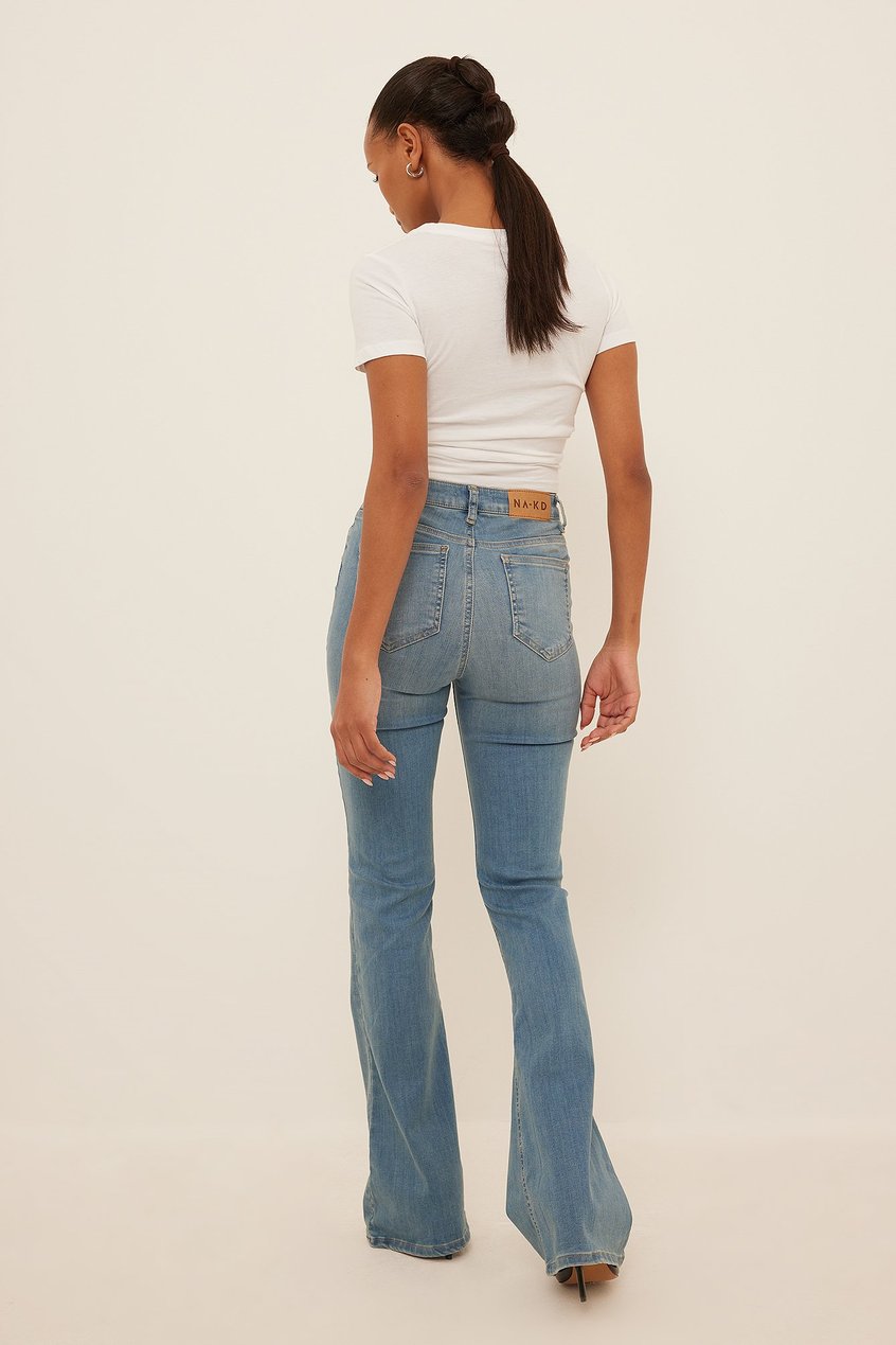 Essentials High Waisted Jeans | Organische Bootcut Skinny Jeans mit hoher Taille - SD01538