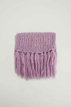 Dusty Purple Cable Knitted Soft Scarf
