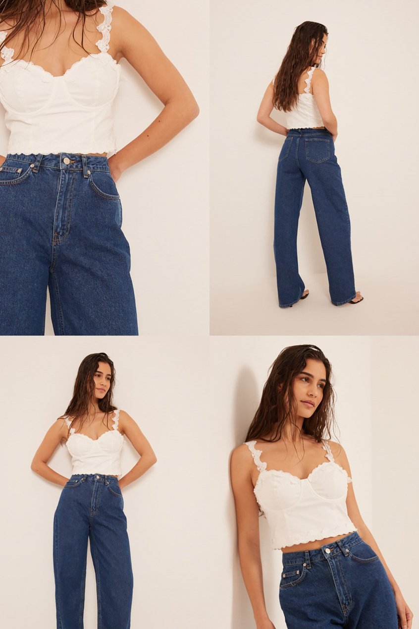 Jeans Reborn Collection | Organische Denim-Jeans mit weiten Beinen und hoher Taille - WY73847