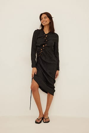 Black Maxi-jurk met gatdetail