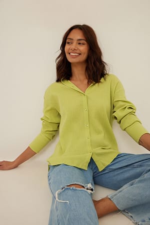 Green Oversized Soft Cotton Shirt