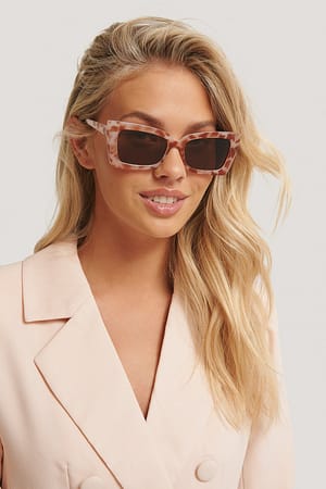 Natural Sharp Trapeze Frame Sunglasses