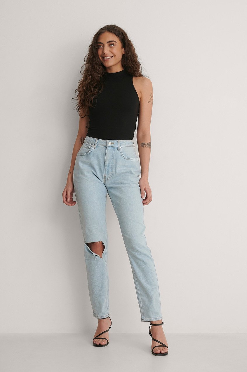 Jeans High Waisted Jeans | Gerade Jeans mit hoher Taille - BI12982