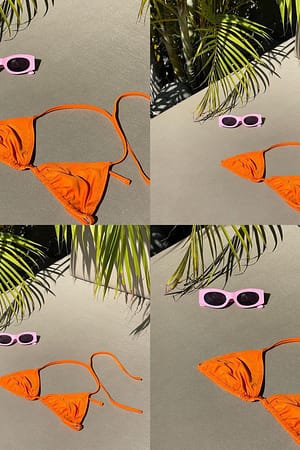 Pink Ovale solbriller i plastik