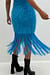 Twist Neck Feather Fringe Dress