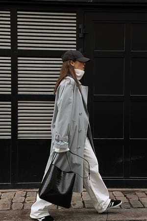 Grey Double Buttoned Trenchcoat