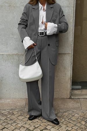 Grey Spodnie garniturowe z wysokim stanem