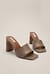 Flared Heel Leather Mules