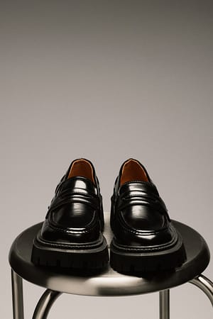 Black Chunky Retro Loafers