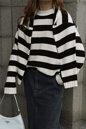 Black/White Oversize-Sweater