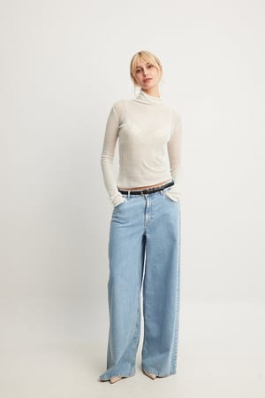 Light Blue Wijde jeans met lage taille