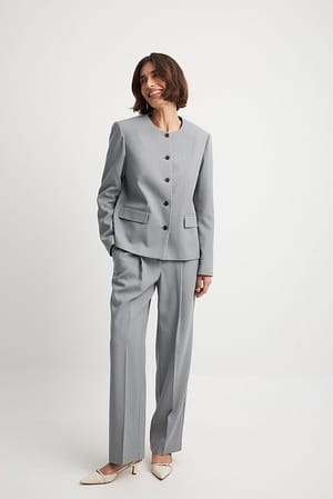 Grey Løstsiddende bukser med middelhøj talje