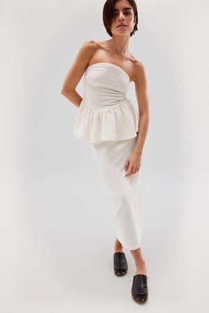 Offwhite Tweed Maxi Skirt