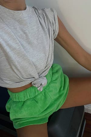 Bright Green Pantalón corto de felpa