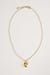18k Gold Plated Hammered Pearl Necklace