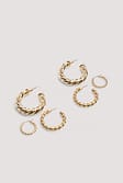 Gold 3-Pack Super Chubby Recycled Twisted Hoops