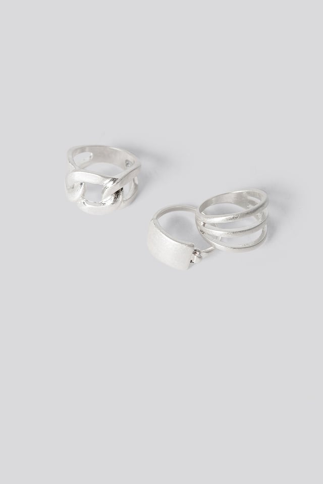 3-pack Vintage Silver Rings Silver