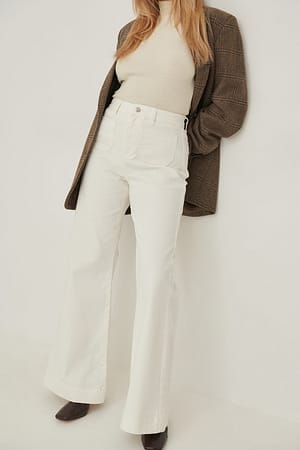Offwhite Organic 70´s Front Pocket Wide Leg Jeans