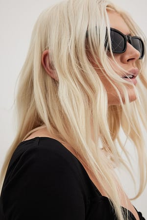 Black Edgy Cateye Sunglasses