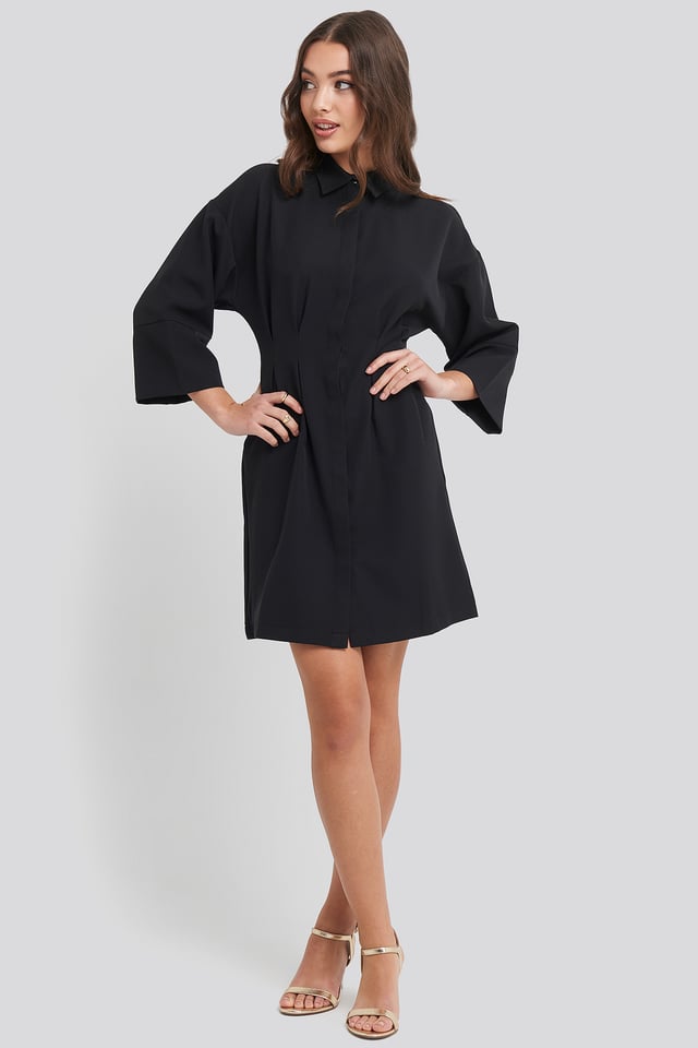 A-Line Shirt Dress Black