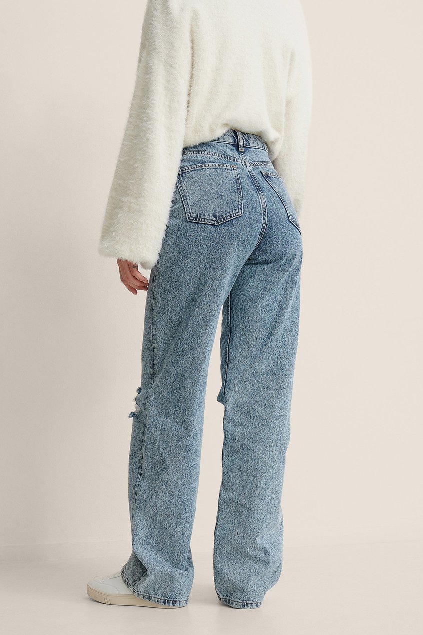 Jeans Ripped Jeans | Jeans mit weiten Beinen im Acid-Wash- und Destroyed-Look - VN89639