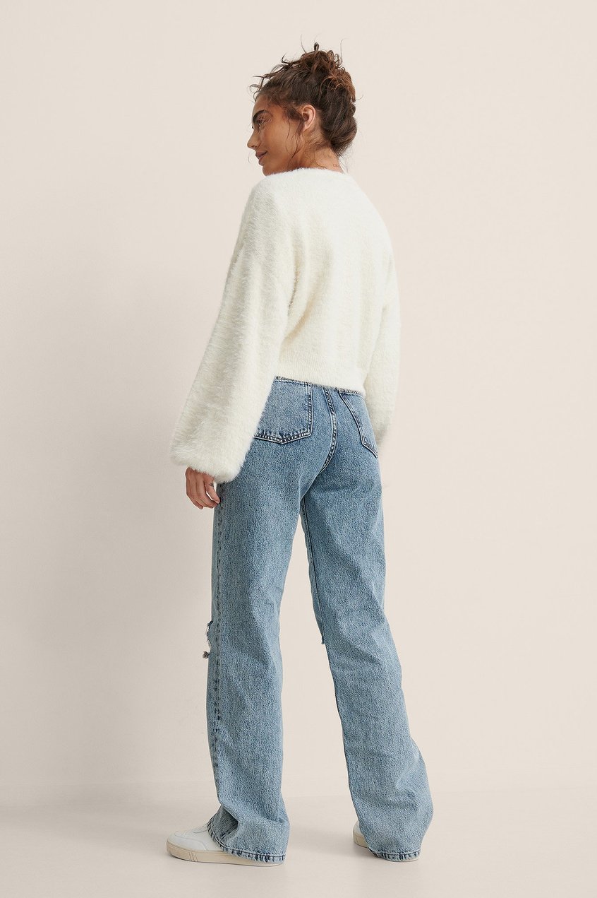 Jeans Ripped Jeans | Jeans mit weiten Beinen im Acid-Wash- und Destroyed-Look - VN89639
