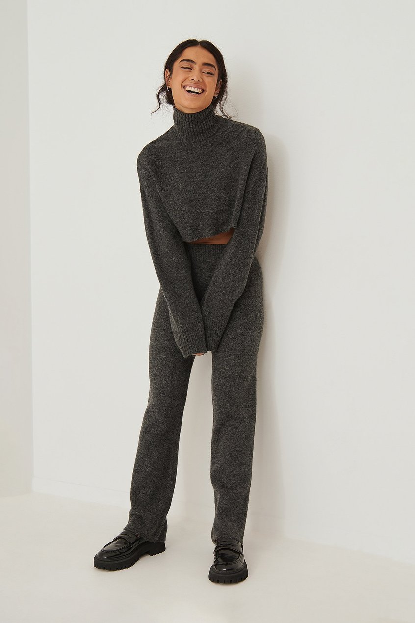 Loungewear Comfy Sets | Cropped Knitted Sweater - DM11430