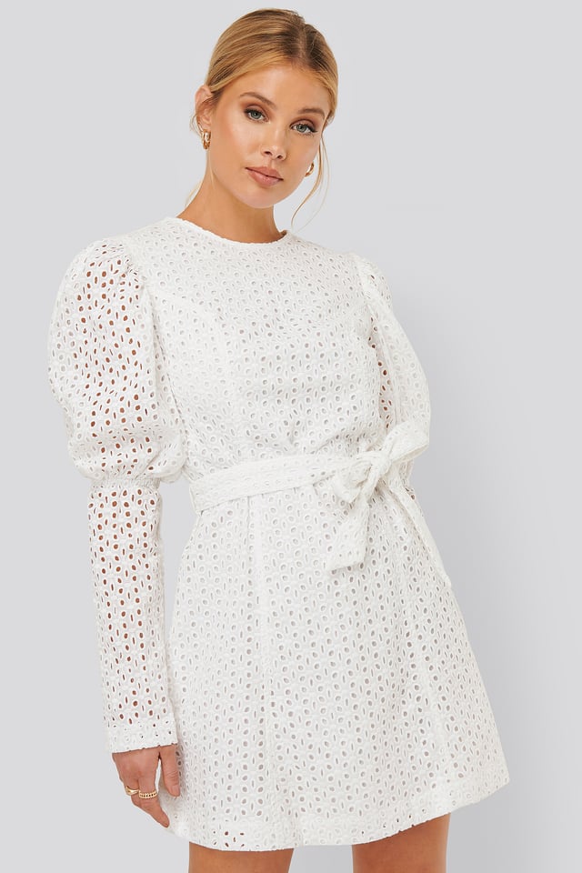 Anglaise LS Mini Dress White