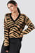 Animal Printed V-Neck Knitted Sweater