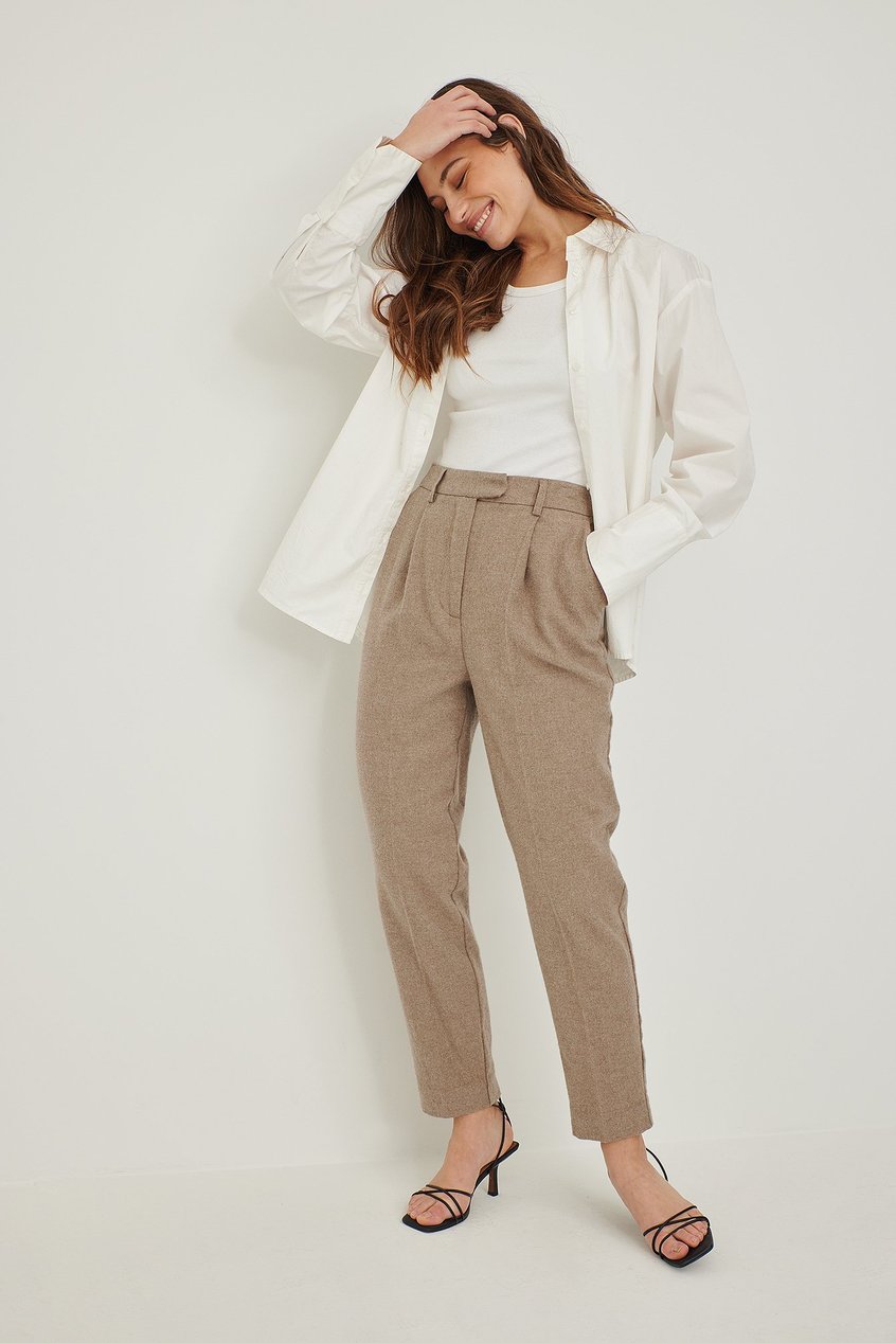 Pantalons Trousers | Pantalon de costume longueur cheville en flanelle - ZY21113