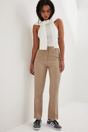 Ankle Length High Waist Suit Pants Outfit