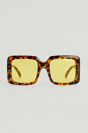 Yellow Multi Okulary przeciwsłoneczne z dużymi kwadratowymi oprawkami