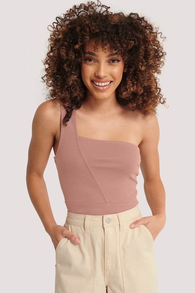 Asymmetrisk Topp Dusty Dark Pink