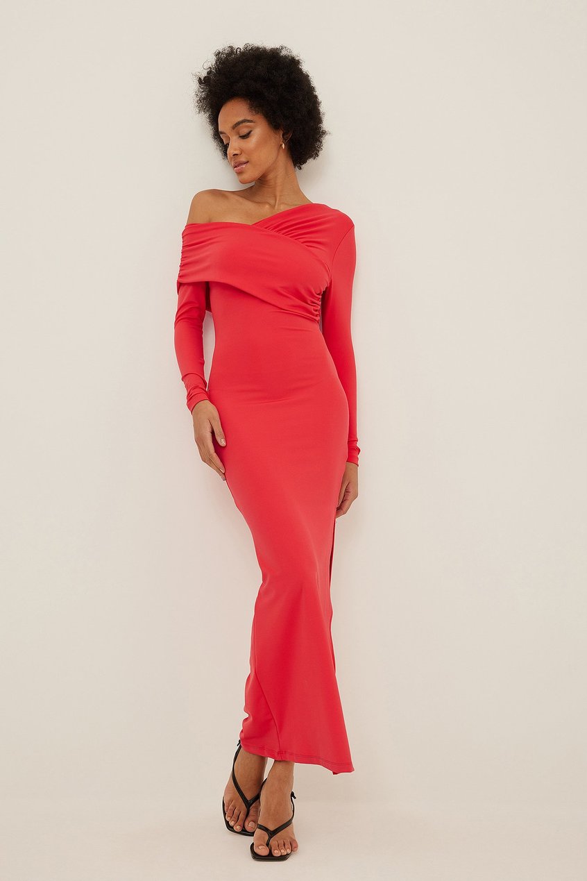 Vestidos Long Sleeve Maxi Dresses | Asymmetric Shoulder Maxi Dress - JF79120