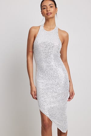Silver Asymmetrisches Midi-Kleid
