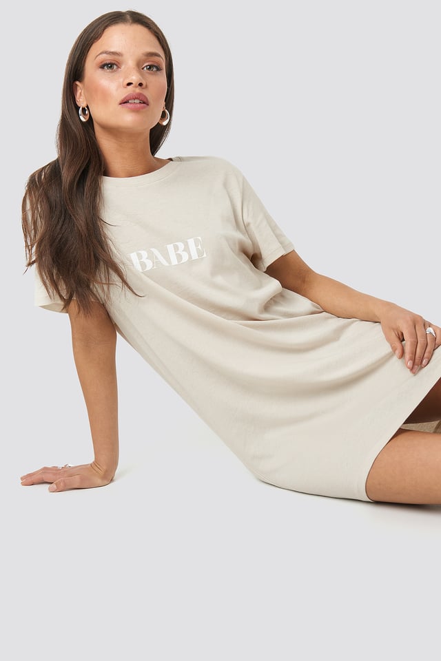 Babe Dress Dusty Light Beige