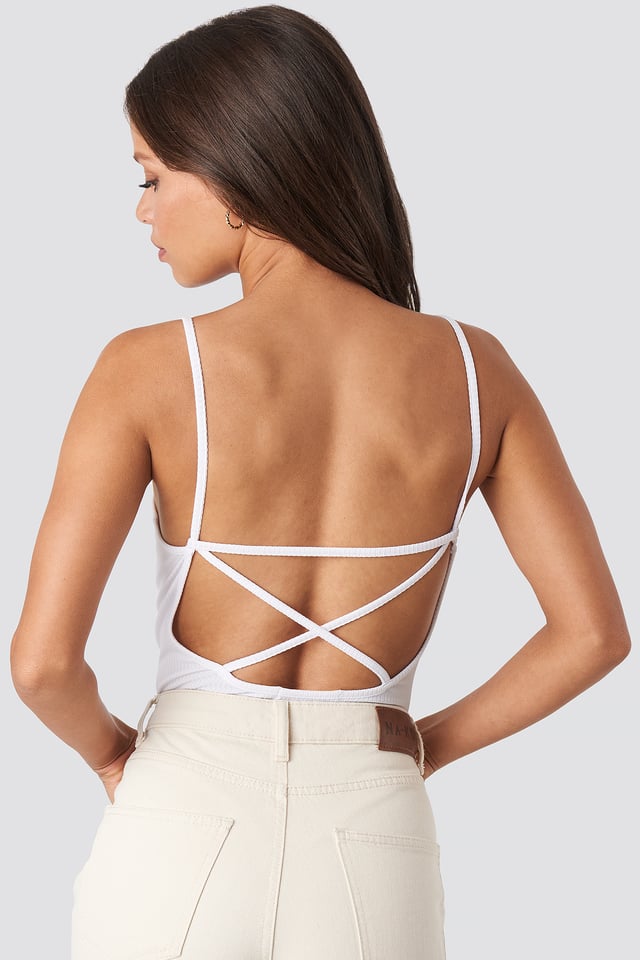 Back Cross Ribbed Body White