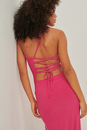 Pink Vestido maxi com pormenor de laço nas costas