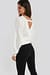 Back Overlap Puff Sleeve Knitted Sweater