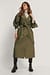 Balloon Sleeve Belted Trench Coat